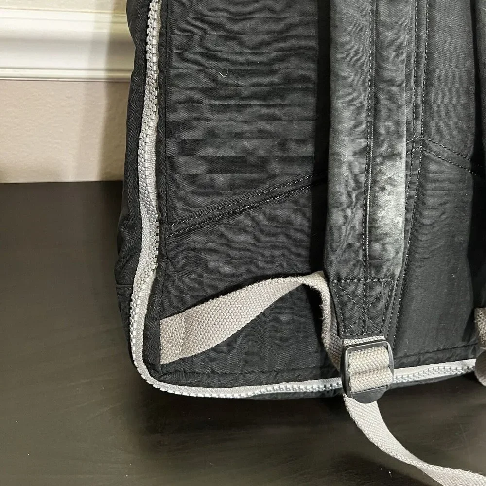 Kipling Hiker Expandable Backpack -Black Mint‎ Trim